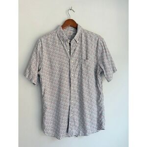 Faherty Mens Short Sleeve Floral Hemp Tencel Stretch Button Down Shirt Size M